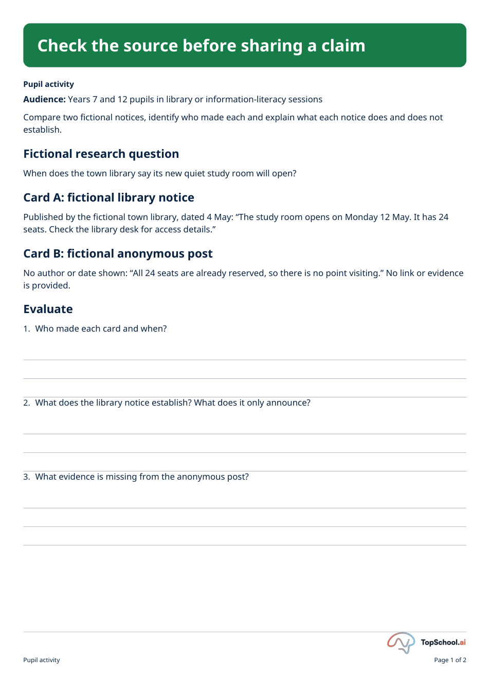 Check the source before sharing a claim, page 1 of 2